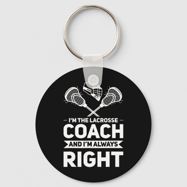 Porte-clés Je suis le Lacrosse Coach Lacrosse Coach (Recto)