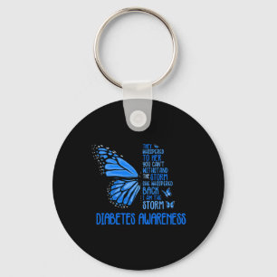 Porte-clés Je suis le papillon à forte tempête Bleu T1D Diabè
