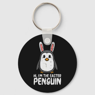 Porte-clés Je suis le pingouin de Pâques Oreilles de lapin mi
