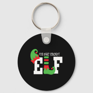 Porte-clés Je suis l'elfe intelligent jumeler la famille Noël