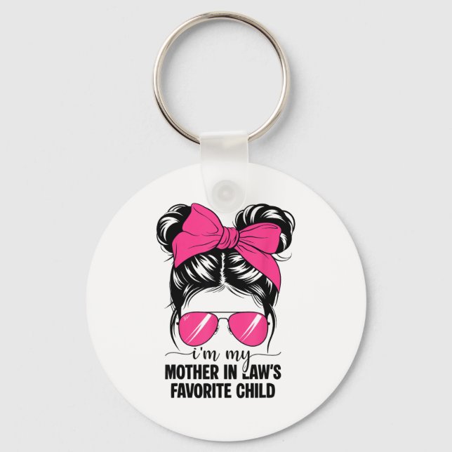 Porte-clés Je suis l'enfant préféré de ma belle-mère, drôle d (Recto)