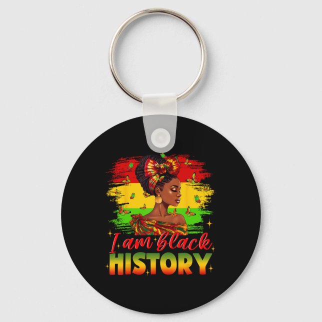 Porte-clés Je suis l'histoire noire Juneteenth Afro-Américain (Recto)