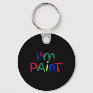 Porte-clés Je suis peinture assortie J'adore peindre au doigt