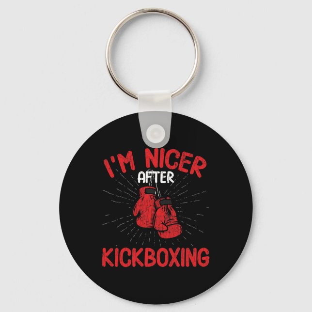 Porte-clés Je suis plus gentil après le kickboxing Drôle de k (Recto)