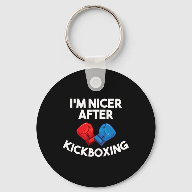 Porte-clés Je suis plus gentil après un combat de kickboxing  (Recto)