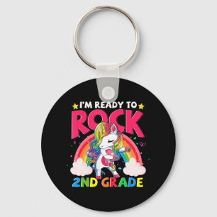 Porte-clés Je suis prête à faire du rock de 2e année Unicorn 