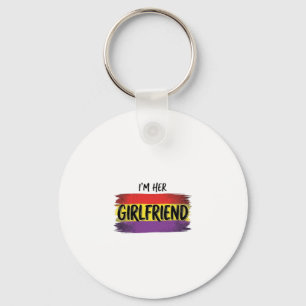 Porte-clés Je suis son petit ami Arc-en-ciel Fierté Vecteur T