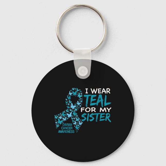 Porte-clés Je Suis Turquoise Pour Ma Soeur Conscience Du Canc (Recto)