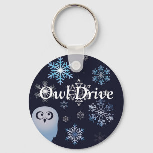 Porte-clés Je suis un bleu de hibou de Noël de hibou de Milo