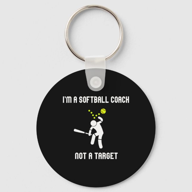 Porte-clés Je suis un entraîneur de softball, pas une cible (Recto)
