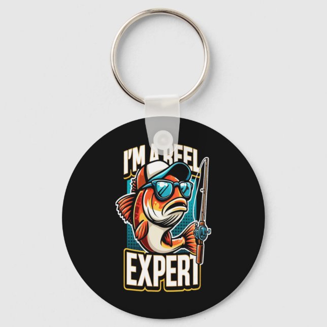 Porte-clés Je suis un expert de la pêche design (Recto)