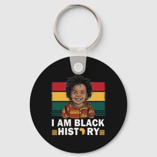 Porte-clés Je suis un garçon afro d'histoire noire Prince Lit