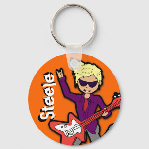 Porte-clés "Je suis un Rockstar", graphique orange nommé port