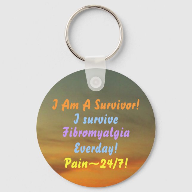 Porte-clés Je Suis Un Survivant !, Je survit, Fibromyalgie.po (Recto)
