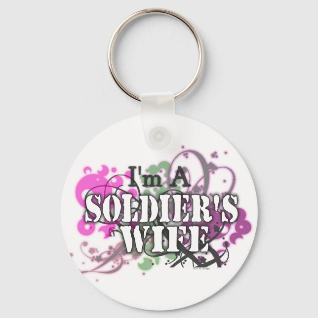 Porte-clés Je suis une femme de soldat (Recto)