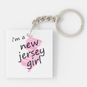 Porte-clés Je suis une fille de New Jersey