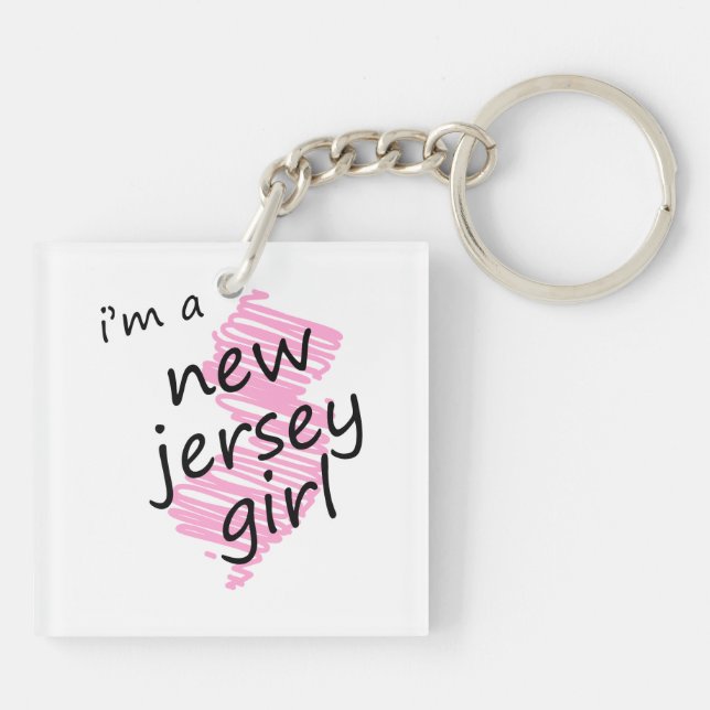 Porte-clés Je suis une fille de New Jersey (Dos)