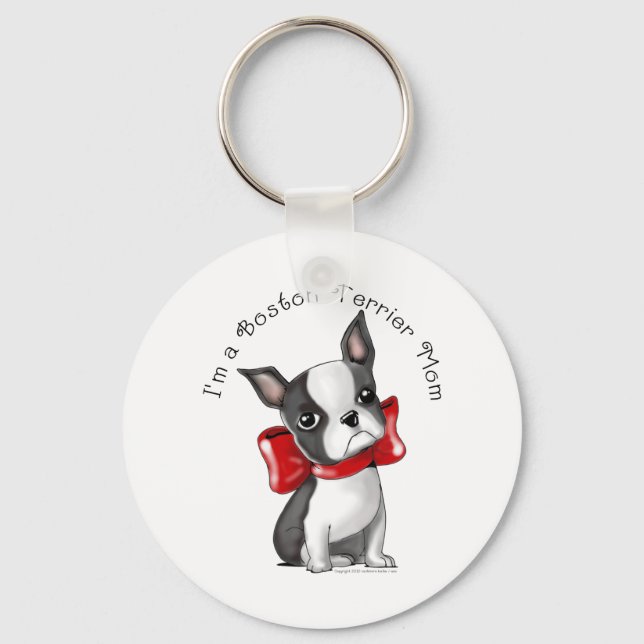 Porte-clés * Je suis une maman de Boston Terrier* adorable ch (Recto)