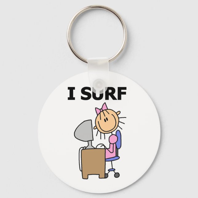 Porte-clés Je surfe sur le Web (Recto)