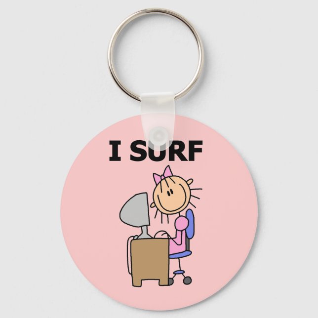 Porte-clés Je surfe sur le Web (Recto)