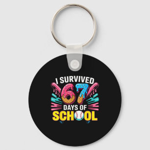 Porte-clés Je Survivre 67 Jours D'École 67 Mème Baseball Glac