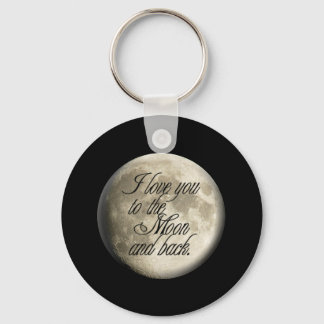 Porte-clés Je t'aime à la lune et le dos lunaire réaliste