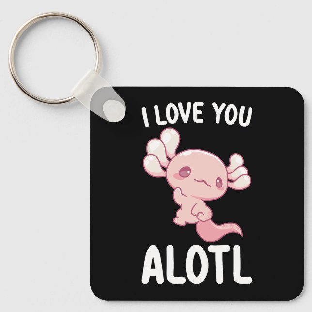 Porte-clés Je t'aime Alotl Axolotl Saint Valentin (Recto)