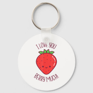 Porte-clés Je t'aime beaucoup Kawaii Strawberry Saint-Valenti