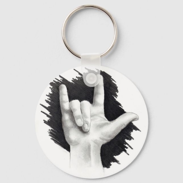 PORTE-CLÉS JE T'AIME DANS L'ASL #2 (Recto)