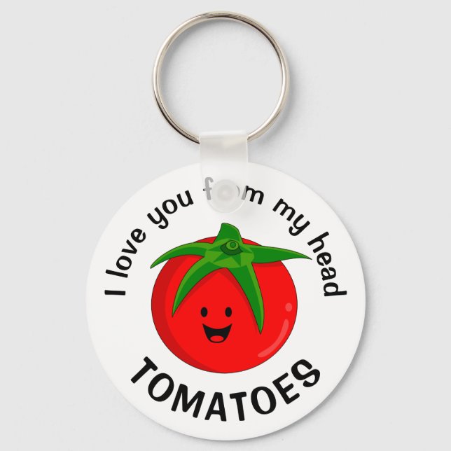 Porte-clés Je T'Aime De Ma Tête Tomates (Recto)