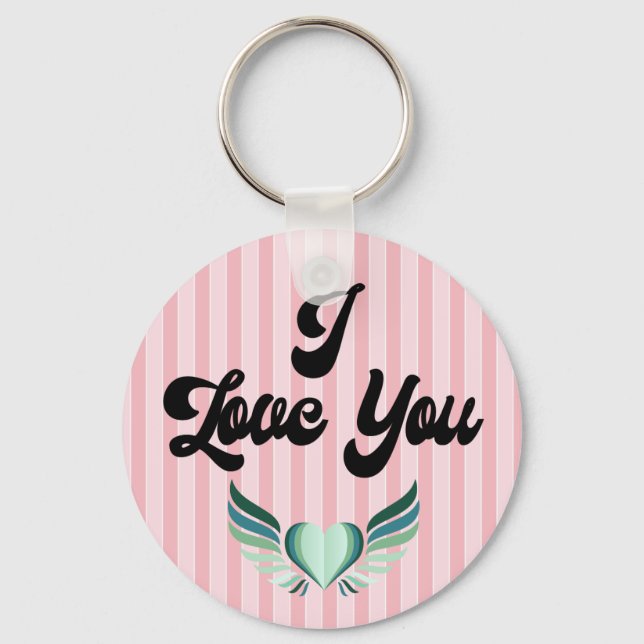 Porte-clés Je t'aime. Joyeuse Saint-Valentin. (Recto)