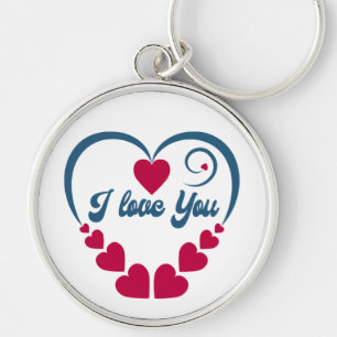 Porte-clés Je t'aime. Joyeuse Saint-Valentin.