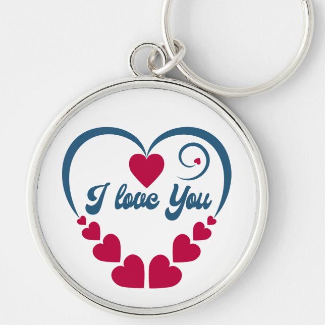 Porte-clés Je t'aime. Joyeuse Saint-Valentin.  (Devant)