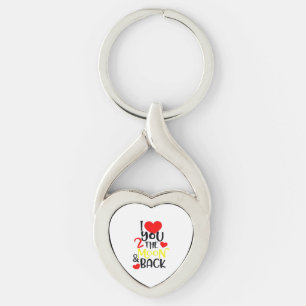 Porte-clés Je t'aime jusqu'à la lune et retour Amour intempor