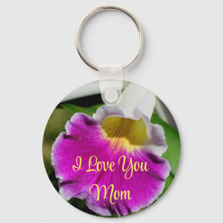Porte-clés Je t'aime maman orchidée fleur