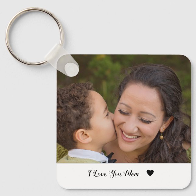 Porte-clés Je t'aime maman photo personnalisée porte - clé jo (Recto)