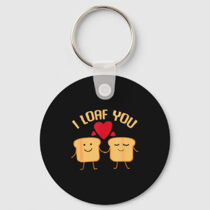 Porte-clés Je t'aime pain drôle Cadeau de la Saint-Valentin p