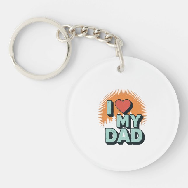 Porte-clés Je t'aime Papa – Idée de cadeau de poch (Devant)