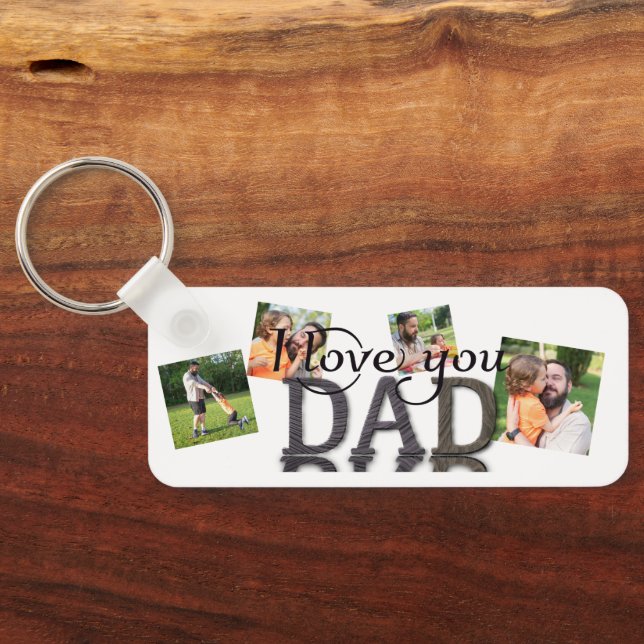 Porte-clés Je t'aime papa, mug collage photo (Verso)