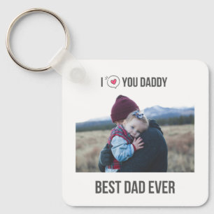PORTE-CLÉS JE T'AIME PAPA PORTE - CLÉ 2 PHOTO PERSONNALISÉE