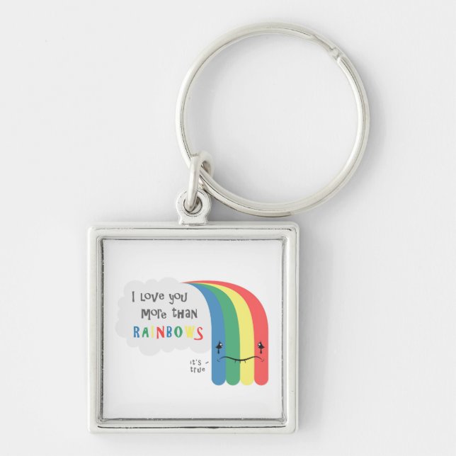 Porte-clés Je t'aime plus que des arcs-en-ciel (Devant)
