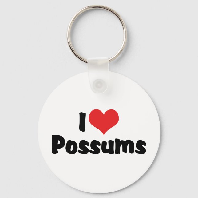 Porte-clés Je T'aime Possums à Coeur (Recto)