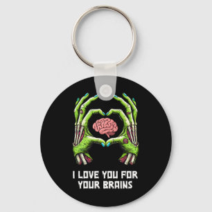 Porte-clés Je t'aime pour tes mains de zombie cerveau Hallowe