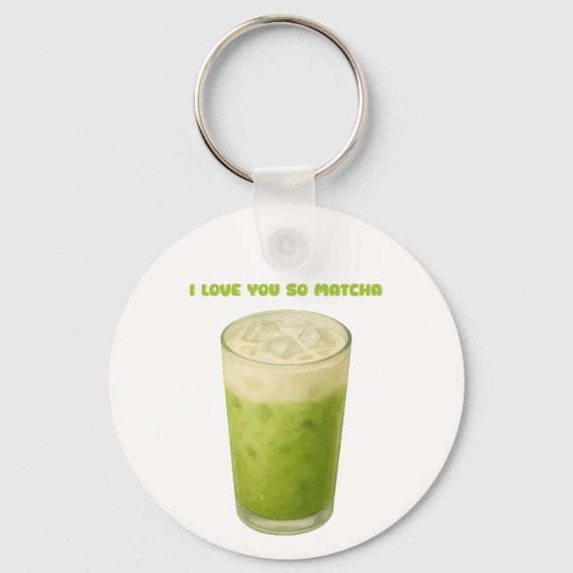 PORTE-CLÉS JE T'AIME TELLEMENT MATCHA, MATCHA VERT THÉ AMOUR (Recto)
