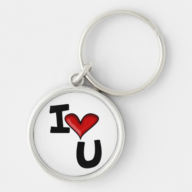 Porte-clés Je T'Aime Typographie Graphique (Devant)