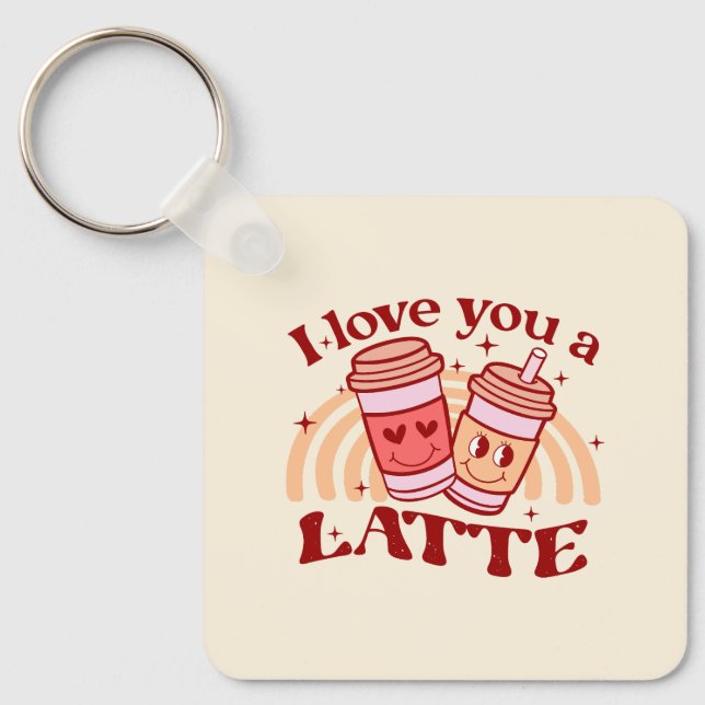 Porte-clés Je T'Aime Un Latte (Recto)