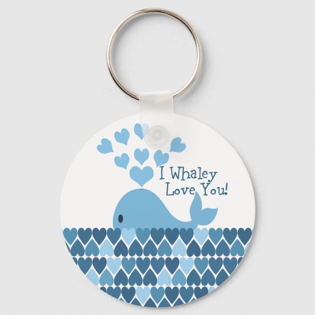 Porte-clés Je T'Aime Whaley ! Bleu (Recto)