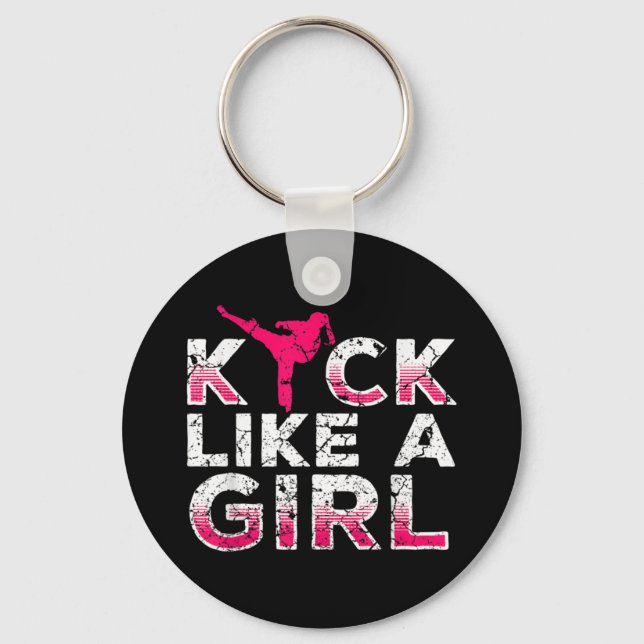 Porte-clés Je Tire Comme Une Fille Karate Kickboxing (Recto)