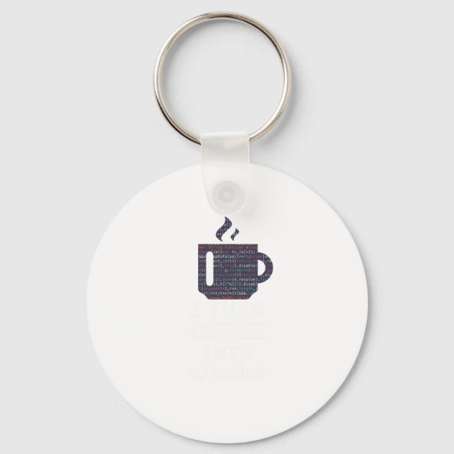 Porte-clés Je Transforme Le Café En Code Programmeur (Recto)