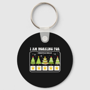 Porte-clés Je Travaille Pour Noël Pause 5 Étoiles Arbre De No
